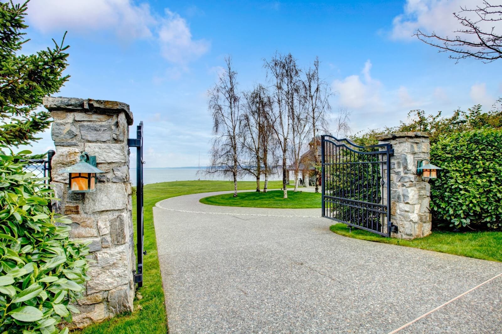 Gate Opener Installation | WE FIX IT Garage Door Repair Automatic residential driveway gate with a gate opener system